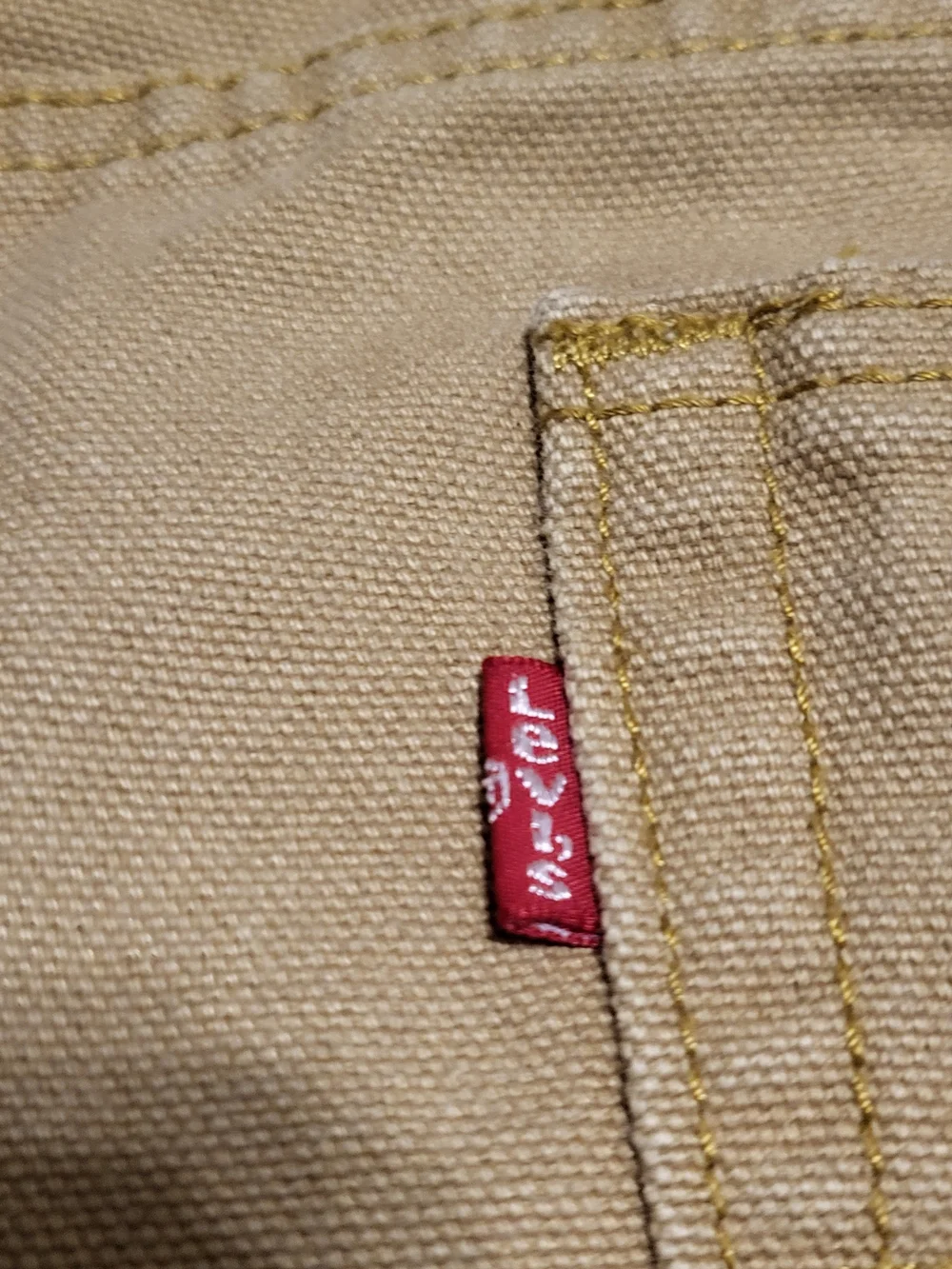 Levi's 562 Loose Taper Canvas Pants Tan Brown W30 L30 Button Fly